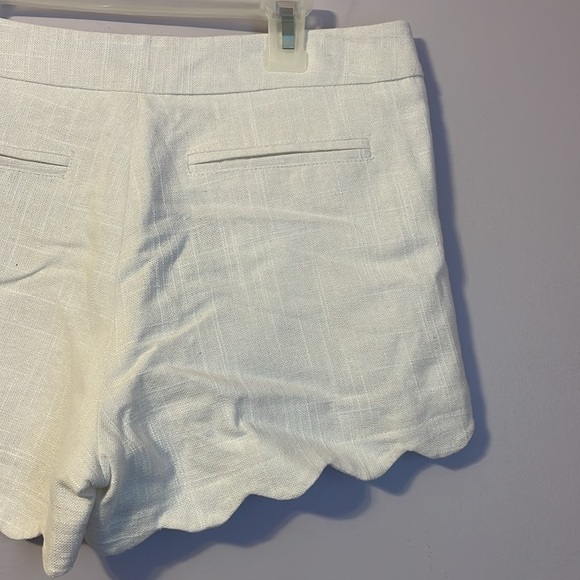 Cynthia Rowley New York White Linen Cotton Blend Scallop Hem Shorts size 4 - Picture 10 of 15